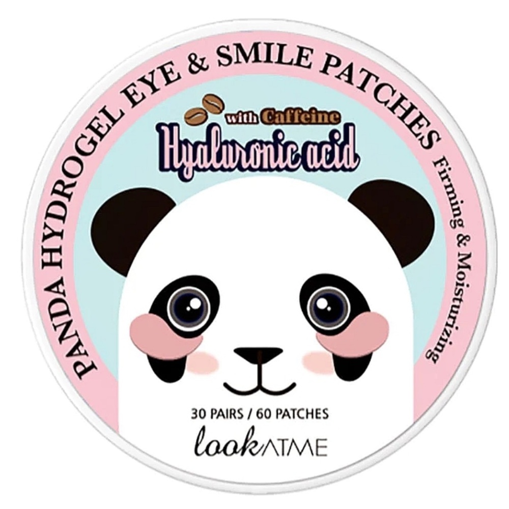 Look At Me Panda Hydrogel Eye & Smile Patches Hyaluronic Acid + Caffeine New